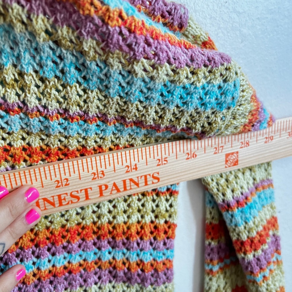 Rainbow‎ Crochet Cardigan Retro Vintage Inspired Indie Boho Festival XL - Picture 4 of 4